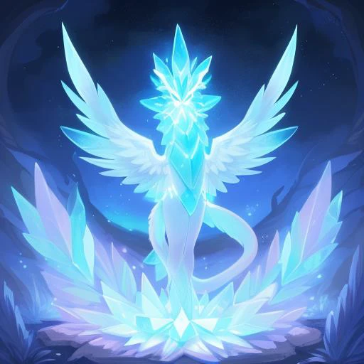 a full body of a (A creature with a luminescent body, emitting a soft and enchanting glow that casts a dreamlike ambiance, its radiance captivating and mesmerizing.:1.5) with a (Celestial head with a radiant aura, celestial symbols, and an otherworldly beauty:1.3) a (A tail adorned with luminescent, crystalline feathers, arranged in a mesmerizing pattern, emitting a soothing, calming light that fosters harmony.:1.2), no background, solo, Masterpieces, 8k, best quality, hyperrealistic, digital art, dynamic lights, cinematic lights, dynamic lighting, cinematic lighting, cinematic foreshortening, dynamic foreshortening, Highly realistic, Highly extremely detailed, 3d render, dynamic poses, extremely detailed face, expressive eyes,