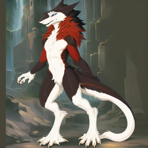 a full body a sergal, <lora:sergals_v1:1>