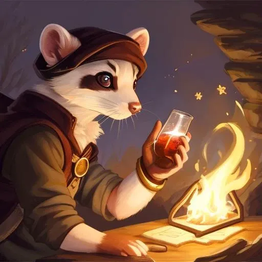 a ferret, using wild magic