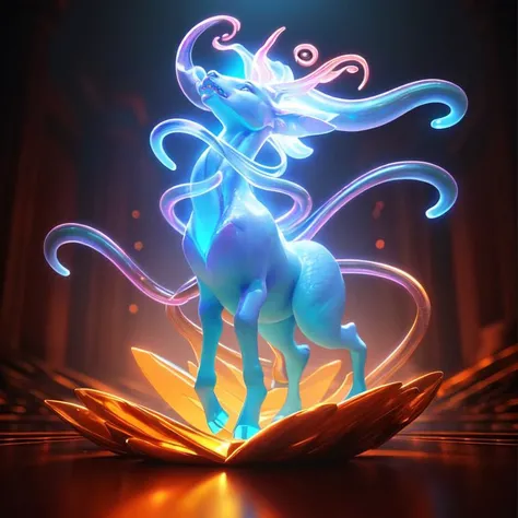isometric, color contrast, 1 entity, mid shot, full body, (( is a full body of a feral animal creature entity:1.3)) feral animal between a a plant forms, and a feral magical life, with a feral animal creature that have fauna and flora features, ( Iridescent tendrils of light intertwine and weave together, forming intricate patterns.:1.3), and a feral animal that have the features of a A spectral being with an amorphous body, floating and swirling in a ghostly mist. and Crystalloid head with crystalline formations, refracting light, and a radiant presence with Horns with a translucent, ethereal quality, shimmering and radiating a soft, otherworldly light. and A tail composed of delicate, interwoven threads of moonlight, cascading and glimmering with a silver radiance, evoking a sense of ethereal beauty., <lora:OpenJourney-LORA:1>, (Glowing embers of fiery crimson and gold, radiating warmth and vitality, casting a flickering light that dances and casts ephemeral shadows, creating a cozy and inviting ambiance., cinema 4d, blender, 3d, 8k,:1.3), (furaffinity, hyperdetailed, award-winning work, artstation, pinterest, deviantart, masterpiece, beautiful, incredible, wonderful, cinematic lights, dynamic lighting, colorful, brilliant,:1.1) (detailed and well-drawn face, detailed and well-drawn head, detailed and well-drawn hands, anatomically correct, detailed and well-drawn body, depth of field, high contrast between figure and background, detailed foreground subject, dynamic foreshortening, blurred background,:1.1)