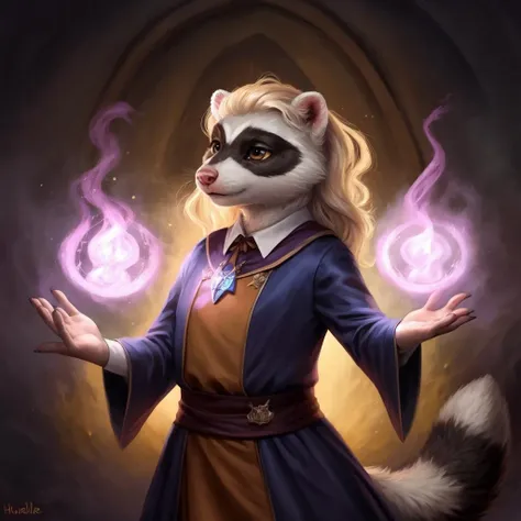 ferret, hufflepuff, magic,wizard,harry potter (series),