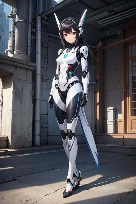 (masterpiece), best quality, high resolution, highly detailed, detailed background, perfect lighting, sci-fi, mecha, humanoid robot, 1girl