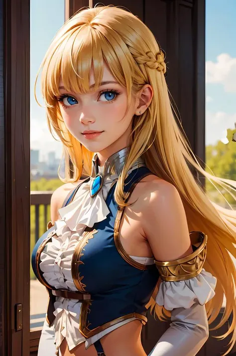 blue eyes, (highest quality, masterpiece painting:1.3), immature woman, 16 years old, (half body shot), masterpiece, ultra high resolution, (Photoreal:1.0), gold hair, straight hair, beautiful shining hair, white and shining skin, ((Ultra realistic details)), octane rendering, highly detailed face, (big breasts:0.8), She wears stunning costumes inspired by Belle Époque style, flowing gold dress decorated with lace and ribbons, (clothing: gold belle époque dress with lace and ribbons),cleavage, perfect body, soft skin, anime face, perfect face, perfect eyes, looking at the viewer, smart, snow scene, ((snow falling)), ((fantastic night)), ((outdoors)), sharp focus, intricate details, professional artwork, (bright colors:1.1), bright colors, diffused lighting, digital blending, ultra-definition body, ultra detail hair, super detailed face, that'It's trending on pixiv, top button open, Cute gaze, compensate, perfect lips, perfect compensate, Ultra-precision coating, (light_smile:0.8), (Very embarrassed:1.2), blush your nose,