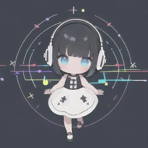 (best quality), (masterpiece:1.3), (ultra-detailed), amazing, 
cute girl, finely detailed face, black hair, short hair, Bob hairstyle, Blunt bangs, white dress, white headphones, short stature, jumping, short pants, white high-heel, looking up, close-up of face to leg, high angle, full body, upturned eyes, 
blue sky background, light blue background, from above, colorful music notes, 
eighth music notes, a half music notes, a quarter music notes, colorful sparkling lights,