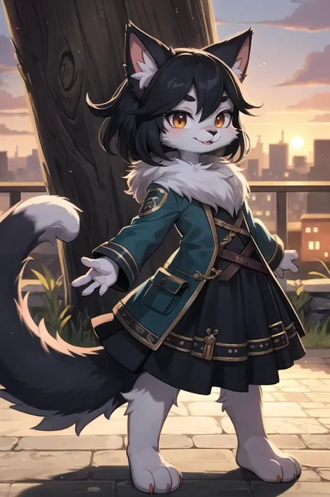 furry, fur, ultra detailed fur, cartoon, toon, 1girl,solo,tail,cat girl,kumiho,solo focus