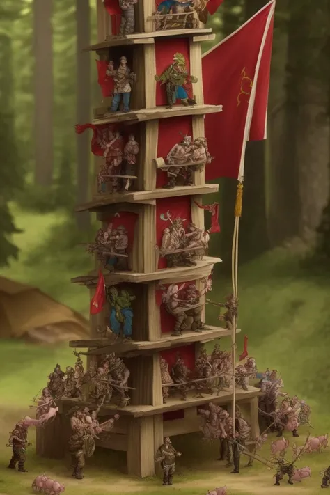 <lora:pettsonAI:1>, PetssonAI, ((best quality)), ((masterpiece)), (detailed), orc camp, totem pole, wrestling orcs, goblin runts, warlord on a throne, slaughtered pigs, detailed background, 4K resolution, unreal engine, high resolution wallpaper, sharp focus