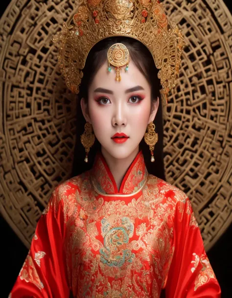 cute 18yo chinese goddess, electric aura of lightning, ornate intricate robes, dynamic, <lora:Big_Trouble_in_Little_LoRA_XL:1.3>