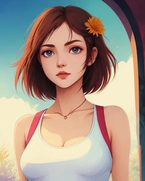 best quality,masterpiece,highly detailed,ultra-detailed, 1girl,<lora:neg4all_bdsqlsz_V3.5:-1>  
round neck Tank Top
 <lora:pastel_illustrationV02:1.00>