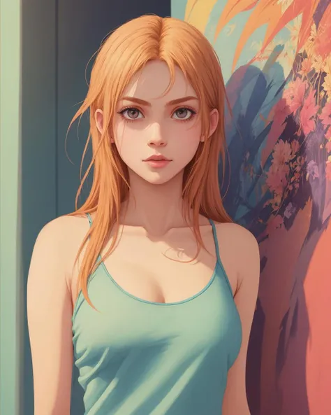 best quality,masterpiece,highly detailed,ultra-detailed, 1girl,<lora:neg4all_bdsqlsz_V3.5:-1>
Camisole: A tank top with narrower straps, similar to a camisole, commonly seen in women's clothing.
<lora:pastel_illustrationV02:0.80> pastel colors,