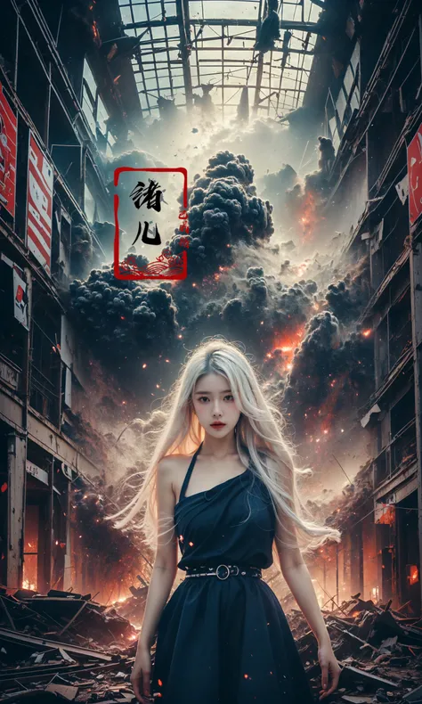 abandoned1girlsololong hair(white hair:1.4)
A shot with tension(sky glows Red,Visual impact,giving the poster a dynamic and visually striking appearance:1.2),
<lora:~Q?-^X\Ys:0.8>