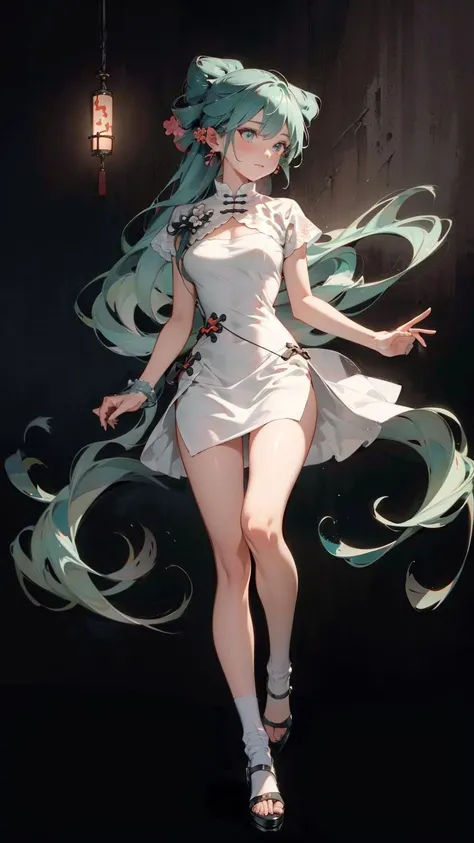 <lora:hatsunemiku1:1>shaohua, full body,