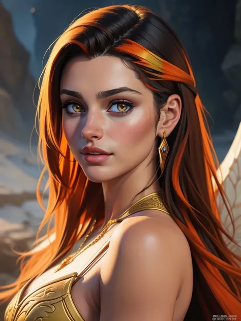 3/4 portrait,fantasy modelshoot, extremely detailed and realistic (brightly colored digital comic art with stroked outlines),
beautiful woman huge breasts, asymmetrical breasts, linea alba, angel girl, halo, angel wings, (__derrian/traits/hair/hair_length__, __derrian/traits/hair/hairstyle__, __derrian/traits/hair/hair_texture__, __derrian/traits/hair/haircol_mix__:1.2), (yellow eyes:1.2)