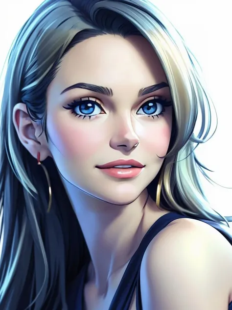 (Drawing:1.3) of (Visual novel:1.3) 3/4 portrait, modelshoot, beautiful woman, kristin chenoweth