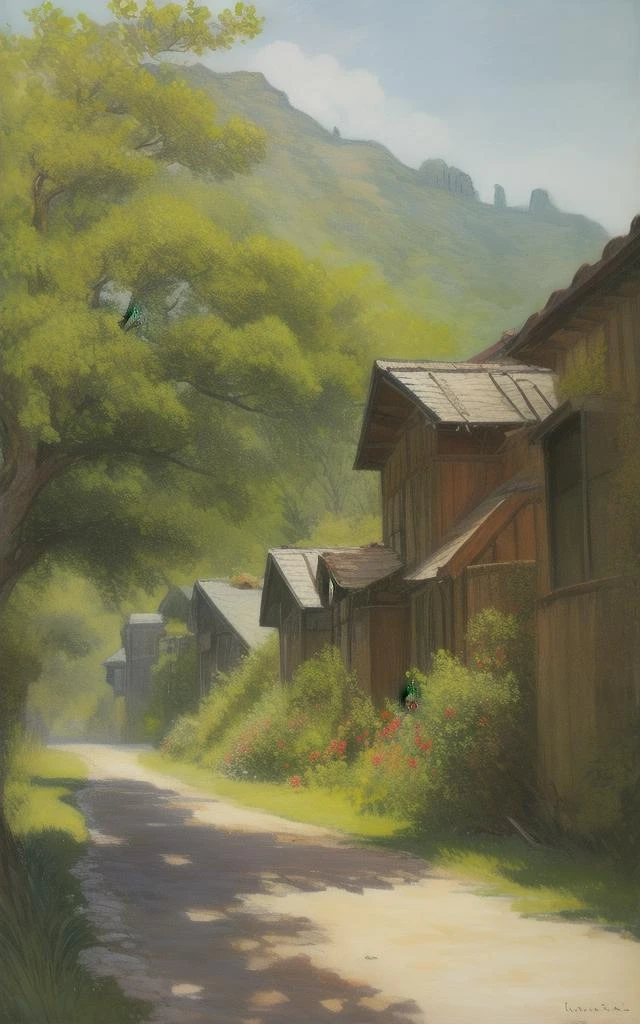 <lora:monet_v2:1> painting \(medium\), (katana|mall), tropical island, hotdog, canary