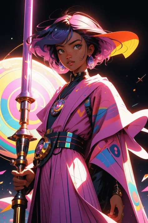 1girl, awardwinning, (Psychedelic theme:0.7) , Dutch angle shot of a [Fashionable:Repulsive:2] Swirling thin Masai (Male [Shadow|Mace Windu]:1.3) , he is cosplaying as John Marston, he is feeling very happy, Cyborg, his hair is Infused and styled as Short and messy, Mace Windu has a Charming Cosplayer electric purple amulet, Middle Aged Barrette, crowded nature and Heliosphere in background, Sunny, deep focus, Sketch, Lonely, Hyperrealism, Indirect light, 80mm, psychedelic colors, rpg concept art, Decoupage, most pretty in the world, freckles, beautiful, Concept Art World, (messy art by Chiharu Shiota:0.8) , (Grant Wood:0.9) , (Morris Louis:0.7)