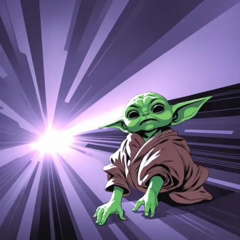 baby_yodah <lora:baby_yodah:0.5> l volume metric award winning tatsuo sanney comic style trending on art station head character splash artnan mothership zx : 0. 9 w 7 work cap