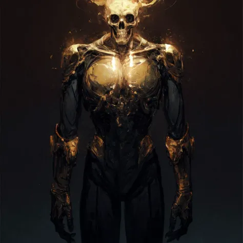 ,skeleton man wearing suit, golden skull, gold,space background,(business suit:1.3), gold,shiny,, official art,finely detail, Depth of field,(((masterpiece))),((extremely detailed CG unity 8k wallpaper)),best quality, high resolution illustration,Amazing,highres,intricate detail,(best illumination, best shadow, an extremely delicate and beautiful),, Cinematic Lighting,,dark, (underlighting:1.2), <lora:SLS:1.0>,, <lora:add_detail:1>