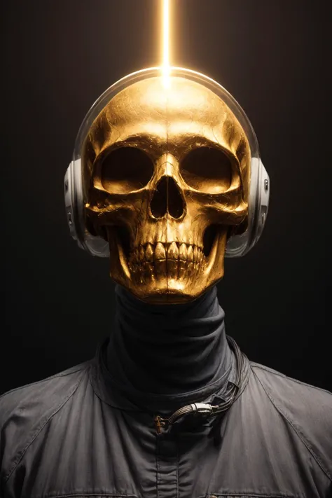 a ghost ,skull,astronaut, space helmet, golden skull, gold, official art,finely detail, Depth of field,(((masterpiece))),((extremely detailed CG unity 8k wallpaper)),best quality, high resolution illustration,Amazing,highres,intricate detail,(best illumination, best shadow, an extremely delicate and beautiful),, Cinematic Lighting,,dark, (underlighting:1.2), <lora:SLS:1.0>,, <lora:add_detail:1>