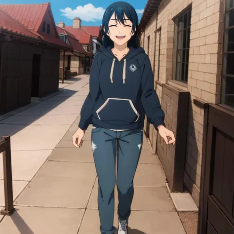 masterpiece,highres,high quality,extremely detailed,solo,town,
<lora:RikoAmanai001:0.7>,closed eyes,smile,
RikoAmanai,1girl,
long hair,
hoodie,jeans,
full body,walking,