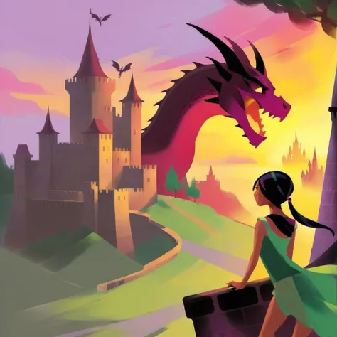 simplakart girl warrior in the background of a castle and a dragon
<lora:simplakart:1>