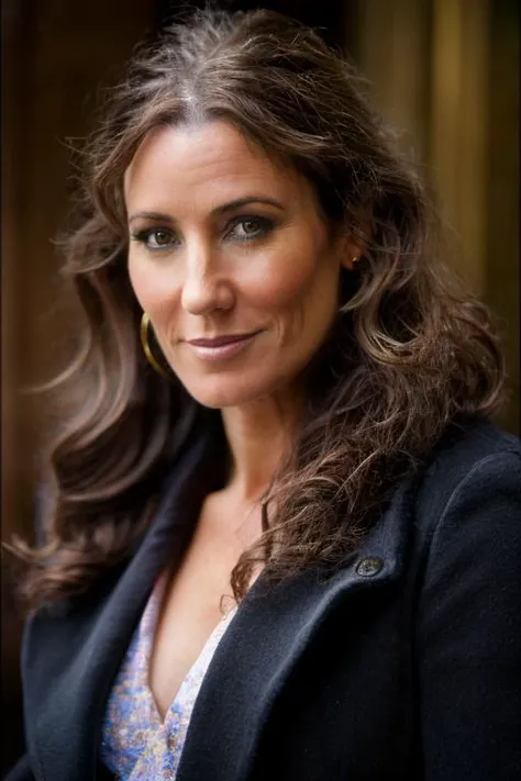 gorilla costume , planetarium , day <lora:Orla_Brady:1> masterpiece, best quality, detailed face,, 1girl, solo, a mature o1873b, brown_eyes, realistic, brown_hair, long_hair, posing,