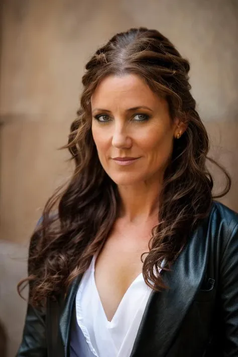 jester costume , restaurant , day <lora:Orla_Brady:1> masterpiece, best quality, detailed face,, 1girl, solo, a mature o1873b, brown_eyes, realistic, brown_hair, long_hair, posing,
