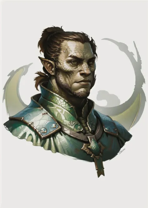 (papel de parede 8k extremamente detalhado:1.2), (melhor qualidade:1.2), (tema aventura e fantasia), perfil (personagem de Paizo Pathfinder RPG e Dungeons & dragons), ((((1orc homem)))), jovem, muito bonito, foco afiado, (subsurface scatter:1.1), fotografia premiada, ((Nordic Viking class :1.3)), ((tiro de meio corpo:1.1)), rosto centrado, expression serious, runic tattoos, pele branca verde, sardas no rosto, mohawk hair with dark brown braids, cavanhaque viking, olhos azuis:1.2, sorrindo, wearing Nordic bardic armor, (Before the Mystical Ruins l:1.3), (fundo muito detalhado:1.2), lighting dramatic