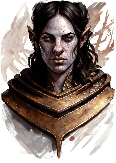 rpp, portrait of a half elf girl, illustration, concept art <lora:dnd_portrait:0.9>