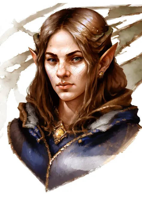 rpp, portrait of a half elf girl, illustration, concept art <lora:dnd_portrait:0.9>