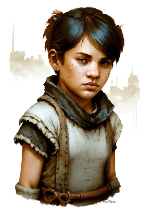 rpp, portrait of a street urchin, illustration, concept art, in the style of greg rutkowski <lora:dnd_portrait:0.9>