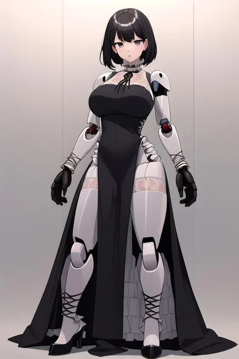 masterpiece best quality super robots \FemaleCombinedSuperRobots\ with (gown fishunet Lace-up Frill neck dress:1.3). (perfect hands:1.2) <lora:FemaleCombinedRobots_vol1.2_2023_09_22:1.5>