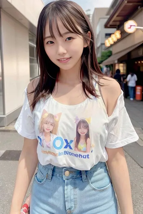 (highest quality、8k、32k、masterpiece)、(Realistic)、(Photorealistic:1.2)、(High resolution)、Very detailed、Very beautiful face and eyes、1 girl、Round and small face、Narrow waist、Delicate body、(close、highest quality、High detail、Rich skin detail)、(highest quality、8k、Oil paints:1.2)、Very detailed、(Realistic、Realistic:1.37)、Bright colors、(((Iは緑の髪をしています)))、(((Bust Shot)))、(((Side Tail Hair)))、(((smile)))、(((White wall background)))、(((White wall background)))、(((She has a happy expression)))、(((Teeth are visible)))、(((smileです)))、(((Wearing a navy blue T-shirt)))、(((It is a navy blue T-shirt with English letters on the chest.)))、(((T-shirts with English text)))、(((Look straight ahead)))、(((The skirt is short)))、、(((I'Touch your head with your right hand)))、(((You can see the Chinese characters tattoo on your chest.)))、(((I have a tattoo)))、(((Sexy Looks)))、(((There is English written on the clothes.)))