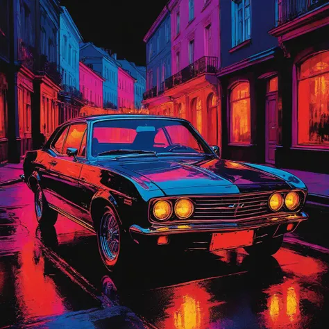 impactful paint of a car in a street <lora:Bold_Pop:0.8>, highly detailed, 8k, sharp, professional, clear, high contrast, high saturated, , vivid deep blacks, crystal clear
