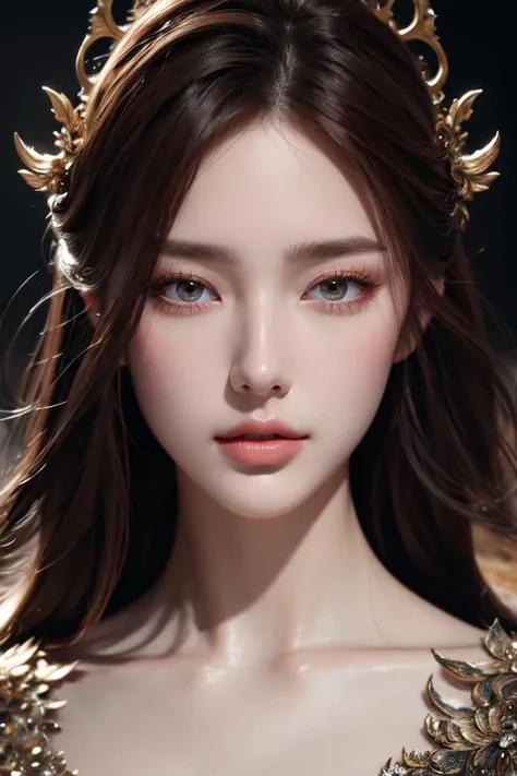 (otherworldly), highly insanely detailed, masterpiece, top quality, best quality, highres, 4k, 8k, RAW photo, (very aesthetic, beautiful and aesthetic), 1girl, solo, <lora:yufeng1939-skin-face-tweak:0.5>, close-up, face close up, (fantasy world)âââ