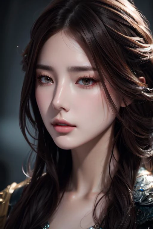 (otherworldly), highly insanely detailed, masterpiece, top quality, best quality, highres, 4k, 8k, RAW photo, (very aesthetic, beautiful and aesthetic), 1girl, solo, <lora:yufeng1939-skin-face-tweak:0.8>, close-up, face close up, (fantasy world)âââ