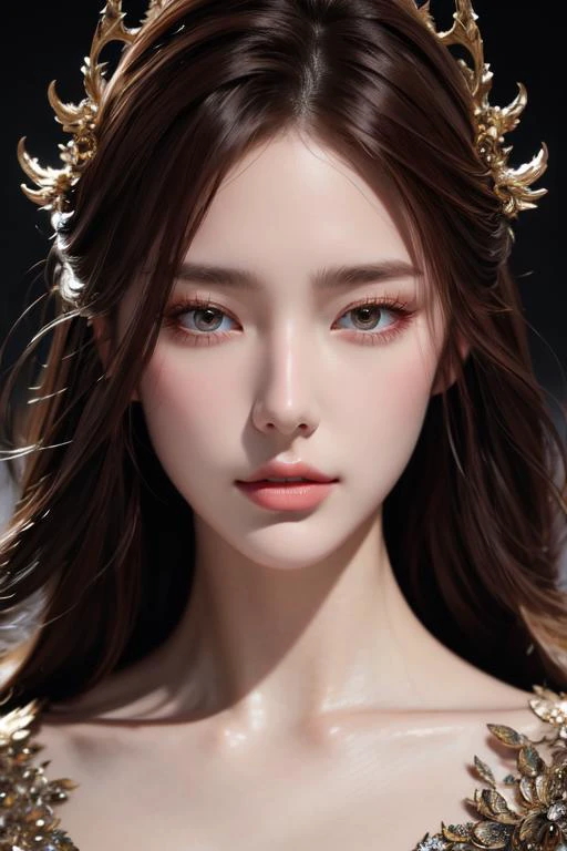(otherworldly), highly insanely detailed, masterpiece, top quality, best quality, highres, 4k, 8k, RAW photo, (very aesthetic, beautiful and aesthetic), 1girl, solo, <lora:yufeng1939-skin-face-tweak:0.6>, close-up, face close up, (fantasy world)âââ