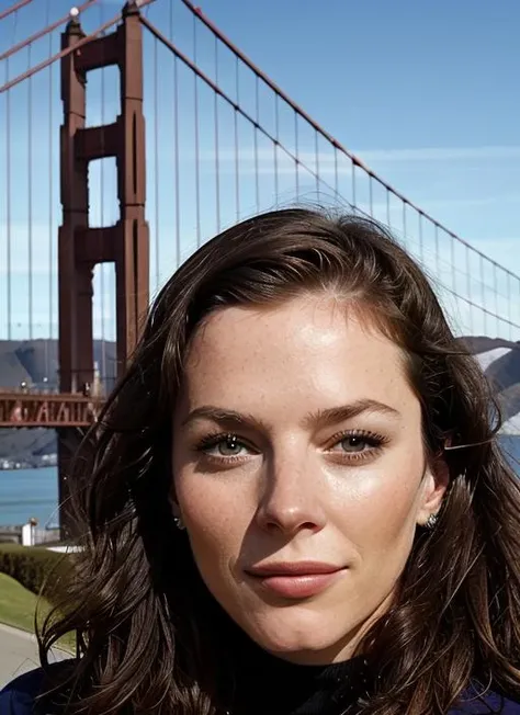 Camilla Luddington tomando el te en el Big Ben completamente desnuda y sonriendo