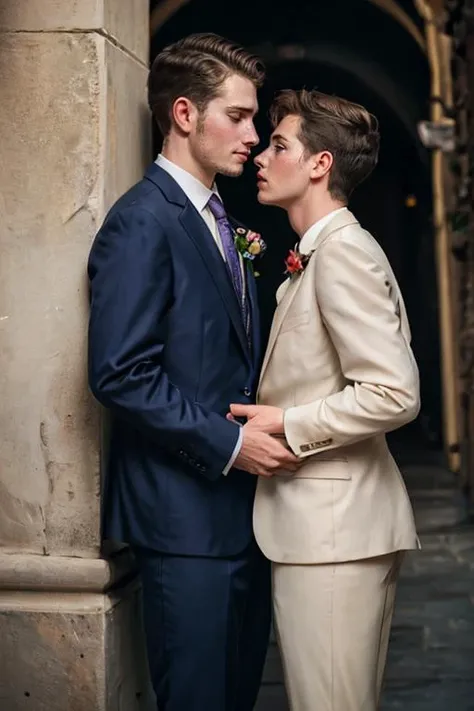hyper realistic candid photo of a 24yo male, Russian, average, bell tower, analog style, masterpiece, in love, short hair, suit pants, from side