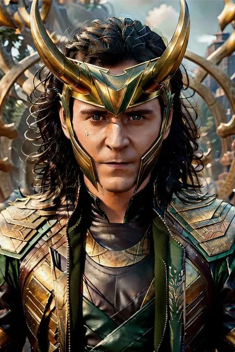 Loki, half body, horn headband, photography, trending on artstation, sharp focus, studio photo, intricate details, highly detailed, by greg rutkowski   <lora:Loki768:0.7>