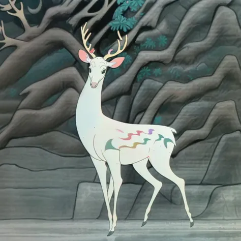 1White deer, best quality, masterpiece,Forest background, <lora:jiuselu:0.8>