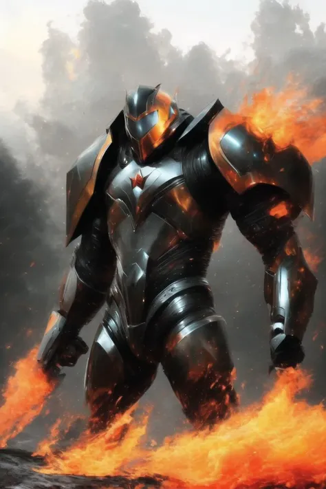 highest quality, masterpiece, EMB_fshnsta-13000, He stood tall and proud, muscles rippling with every move. Battle-hardened and strong, he was a true warrior. His unwavering determination and steady pace echoed through the battlefield, inspiring others to follow his lead. With each step, he spreads bravery and stability, diffusing the chaos and bringing order to the fight