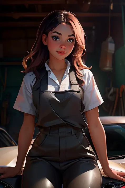 DEN_ariane_arianehu,
(working in a garage on a mustang car engine covered in oil and dirt wearing a dirty jumpsuit, mechanic, working on a car, engine:1.2), bokeh, f1.4, 40mm, photorealistic, raw, 8k, textured skin, skin pores, intricate details  <lora:epi_noiseoffset2:1>, epiCRealism <lora:ClothingAdjuster3:-1>