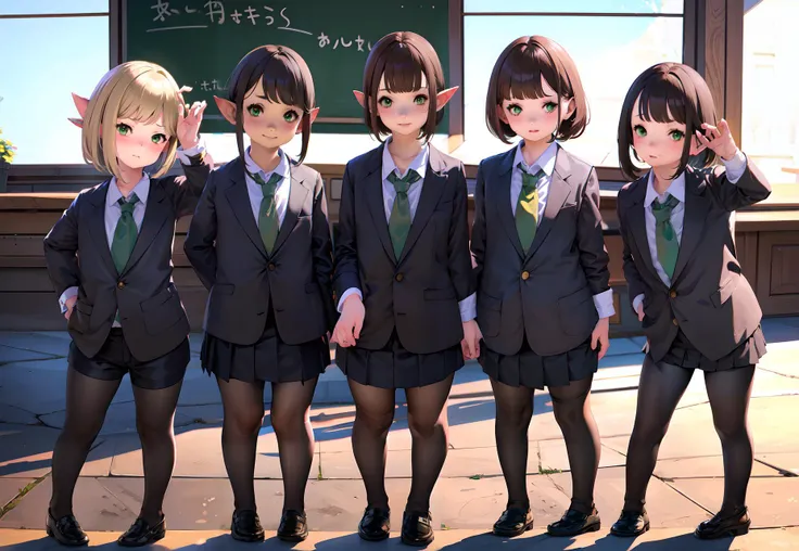 Multiple_girls, 6+girls, lineup, <lora:LalafellXIV_v1:0.9>, Lalafell, brown hair, green eyes, bob cut, pov, full body, school uniform, classroom, <lora:multipleGirlsGroup_v10:0.8> Standing, graduation ceremony, chibi,