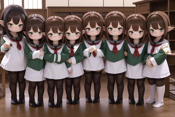 Multiple_girls, 6+girls, <lora:LalafellXIV_v1:0.9>, Lalafell, brown hair, green eyes, full body, children, classroom, Group_picture,
<lora:multipleGirlsGroup_v10:0.5> Standing, graduation ceremony, chibi,