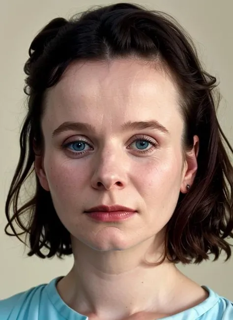close up portrait of sks woman , by Flora Borsi, style by Flora Borsi, bold, bright colours, ((Flora Borsi)), by Annie Leibovitz, <lora:lora-small-emily-watson-v1:1>