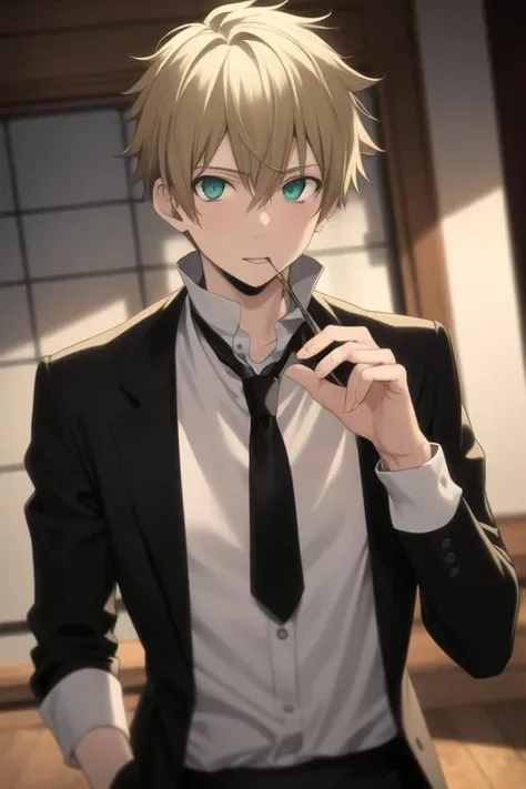 masterpiece, best quality, high quality, 1boy, solo, male focus, looking at viewer, upper body, <lora:liberta_arcana_famiglia:0.70>, liberta_arcana_famiglia