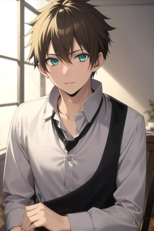 masterpiece, best quality, high quality, 1boy, solo, male focus, looking at viewer, upper body, <lora:liberta_arcana_famiglia:0.70>, liberta_arcana_famiglia