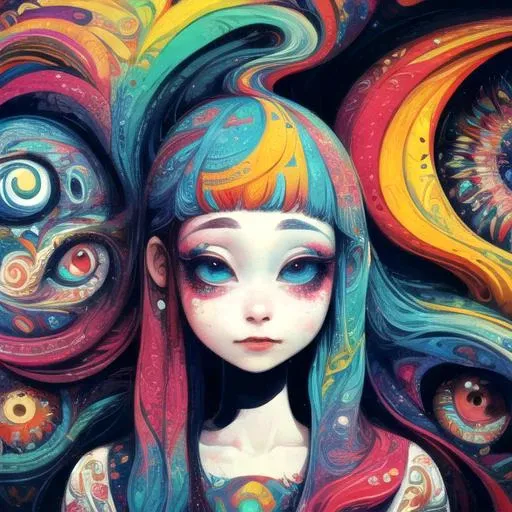 p4a psychedelic 1girl <lora:p4a_v1_b-lora-e20:1>