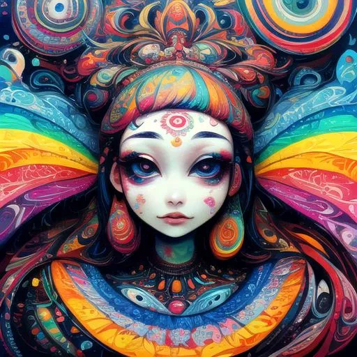 p4a psychedelic 1girl <lora:p4a_v1_b-lora-e20:1>