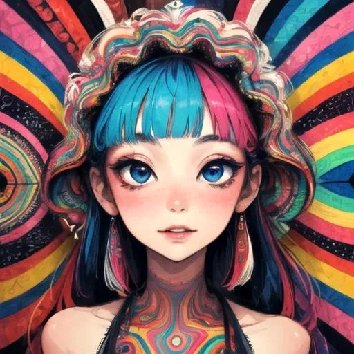 p4a psychedelic 1girl<lora:p4a_v1_a-lora-e20:1>